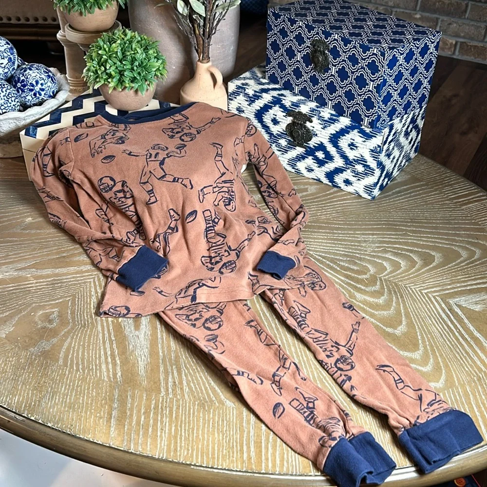 Little Boy Carter’s Snug Soft & Comfy Fall Football Pajama Set